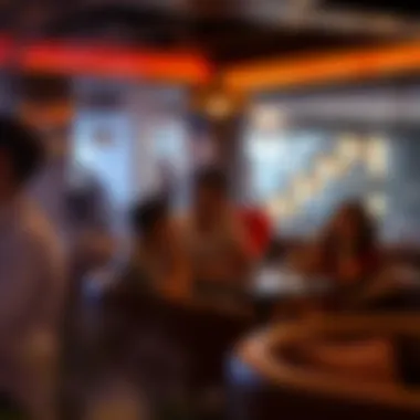 A group enjoying a social gathering in a modern shisha lounge