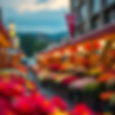 A vibrant flower market showcasing a variety of blooms in the City of Flowers