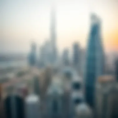 Panoramic view of Dubai's skyline from the Al Mansoori Building