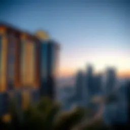 Stunning skyline view of Al Khail Heights at dusk