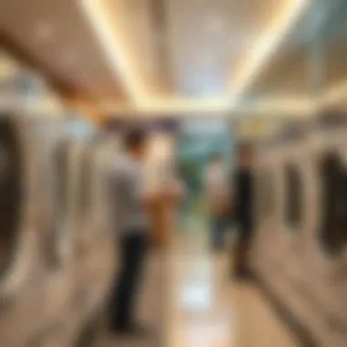 Customer receiving laundry service
