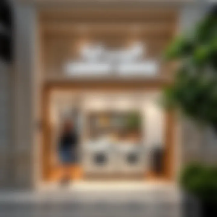 Elegant storefront of a laundry service in Dubai Mall
