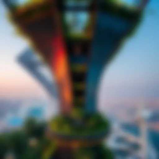 Aerial view of a luxurious sky garden in Dubai