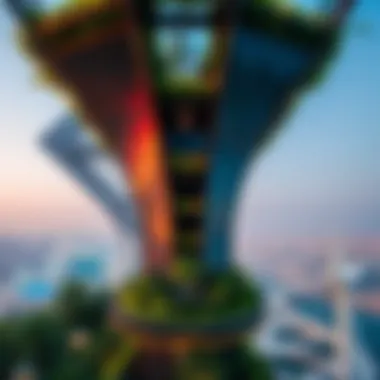 Luxurious Sky Garden in Dubai Aerial view of a luxurious sky garden in Dubai