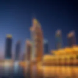 Skyline of Dubai showcasing modern architecture