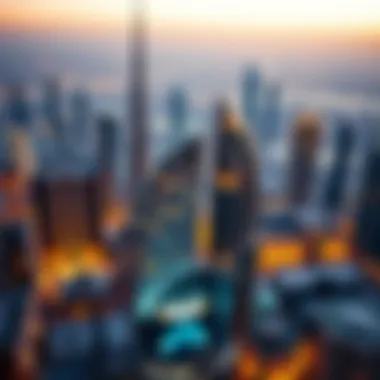 A panoramic view of Dubai's skyline featuring Imtiaz Developers' iconic projects.