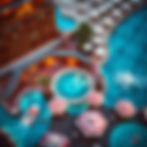 Aerial view of JBR Aqua Fun showcasing water attractions