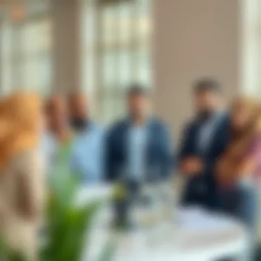 A diverse group of professionals discussing insurance