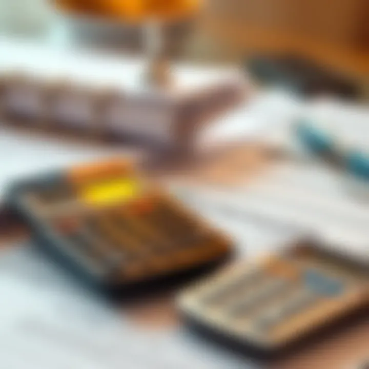 A close-up of insurance documents and a calculator