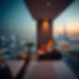 Luxurious modern balcony overlooking Dubai skyline