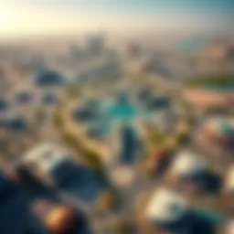 Aerial view of Dubai World Central showcasing its vast landscape and development.