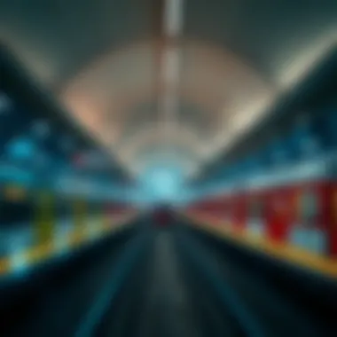 Modern Architecture of a Dubai Metro Station Interior of a Dubai Metro station showcasing modern design