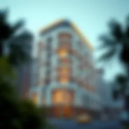 Exterior view of the Al Mansoori Building showcasing its modern architecture