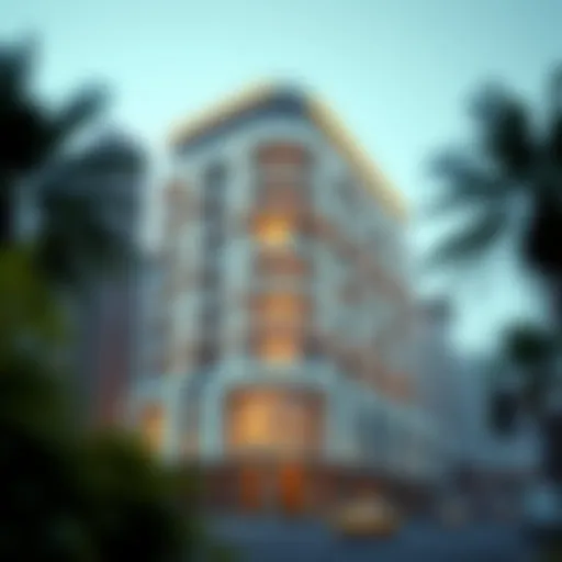 Exterior view of the Al Mansoori Building showcasing its modern architecture