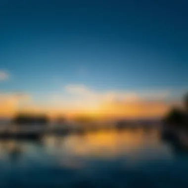 Serene sunset over the beach highlighting waterfront properties