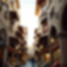 An intricate view of Naif Souk's traditional architecture
