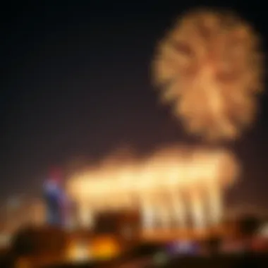 Fireworks illuminating the night sky during a holiday