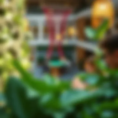 Embracing Nature at Vida Dubai Mall A vibrant outdoor community space filled with lush greenery