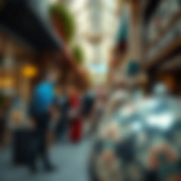 A bustling marketplace showcasing local art and culture